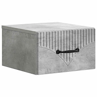 vidaXL Väggmonterat Sängbord med låda Betonggrå 34,5 x 33 x 20 cm