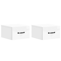vidaXL Väggmonterat Sängbord 2 pcs Vit högglans 34,5 x 33 x 20 cm