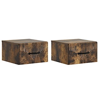vidaXL Väggmonterat Sängbord med låda 2 pcs Rökt ek 34,5 x 33 x 20 cm
