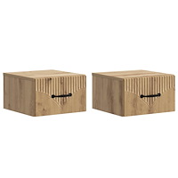 vidaXL Väggmonterat Sängbord 2 pcs Artisan-ek 34,5 x 33 x 20 cm