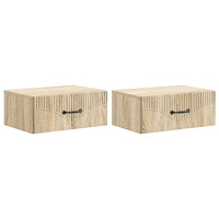 vidaXL Väggmonterat Sängbord 2 pcs Sonoma-ek 49 x 34,5 x 20 cm