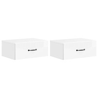 vidaXL Väggmonterat Sängbord 2 pcs Vit högglans 49 x 34,5 x 20 cm