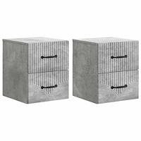 vidaXL Väggmonterat Sängbord 2 pcs Betonggrå 34,5 x 33 x 40 cm