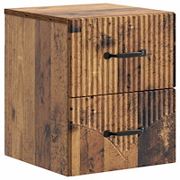 vidaXL Väggmonterat Sängbord med låda Gammalt trä 34,5 x 33 x 40 cm