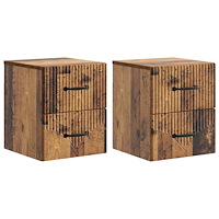 vidaXL Väggmonterat Sängbord 2 pcs Gammalt trä 34,5 x 33 x 40 cm