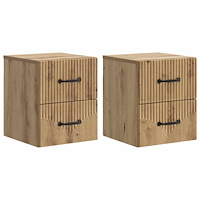vidaXL Väggmonterat Sängbord 2 pcs Artisan-ek 34,5 x 33 x 40 cm