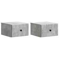 vidaXL Väggmonterat Sängbord 2 pcs Betonggrå 34,5 x 33 x 20 cm