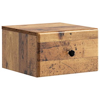 vidaXL Väggmonterat Sängbord med låda Gammalt trä 34,5 x 33 x 20 cm