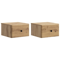 vidaXL Väggmonterat Sängbord 2 pcs Artisan-ek 34,5 x 33 x 20 cm