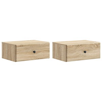 vidaXL Väggmonterat Sängbord 2 pcs Sonoma-ek 49 x 34,5 x 20 cm