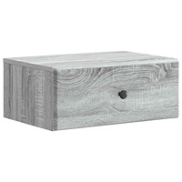 vidaXL Väggmonterat Sängbord med låda Grå sonoma-ek 49 x 34,5 x 20 cm
