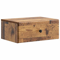 vidaXL Väggmonterat Sängbord med låda Gammalt trä 49 x 34,5 x 20 cm