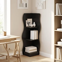 vidaXL Hörnhylla med hylla Svart 34 x 33 x 102 cm Konstruerat trä