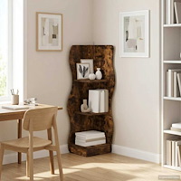 vidaXL Hörnhylla med hylla Rökt ek 34 x 33 x 102 cm Konstruerat trä