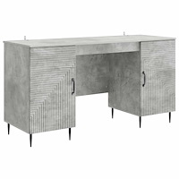 vidaXL Skrivbord med dörr Betonggrå 142,5 x 50 x 75 cm Konstruerat trä