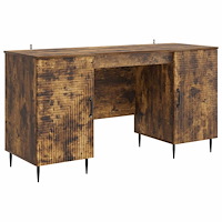 vidaXL Skrivbord med hylla Rökt ek 142,5 x 50 x 75 cm Konstruerat trä