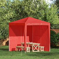 vidaXL Partytältvägg 2 pcs Röd 200 x 195 cm PE och stål