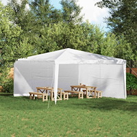 vidaXL Partytältvägg 2 pcs Vit 400 x 195 cm PE och stål