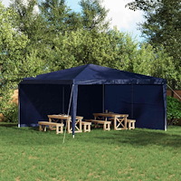 vidaXL Partytältvägg 2 pcs Blå 400 x 195 cm PE och stål