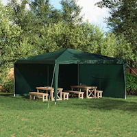 vidaXL Partytältvägg 2 pcs Grön 400 x 195 cm PE och stål