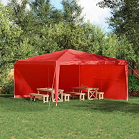 vidaXL Partytältvägg 2 pcs Röd 400 x 195 cm PE och stål
