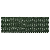 vidaXL Balkongskärm med löv Mörkgrön 300 x 100 cm Polyeten och tyg