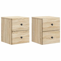 vidaXL Väggmonterat Sängbord 2 pcs Sonoma-ek 34,5 x 33 x 40 cm