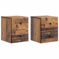 vidaXL Väggmonterat Sängbord 2 pcs Gammalt trä 34,5 x 33 x 40 cm
