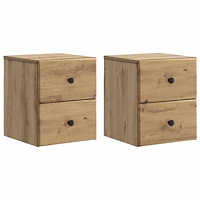 vidaXL Väggmonterat Sängbord 2 pcs Artisan-ek 34,5 x 33 x 40 cm