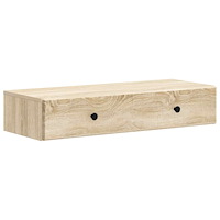 vidaXL Väggmonterad sidobord Sonoma-ek 87,5 x 34,5 x 17 cm
