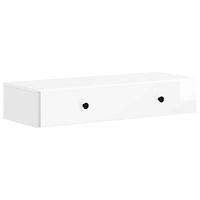 vidaXL Väggmonterad sidobord Vit högglans 87,5 x 34,5 x 17 cm