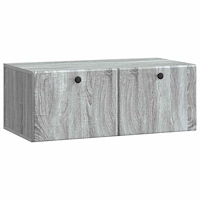 vidaXL Väggmonterad TV-bänk 78,5 x 41 x 30 cm Grå Sonoma