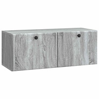 vidaXL Väggmonterad TV-bänk 78,5 x 31 x 30 cm Grå Sonoma