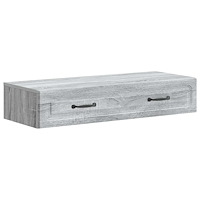 vidaXL Väggmonterad sidobord Grå sonoma-ek 87,5 x 34,5 x 17 cm