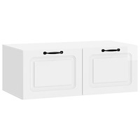 vidaXL Väggmonterad TV-bänk Vit högglans 78,5 x 41 x 30 cm