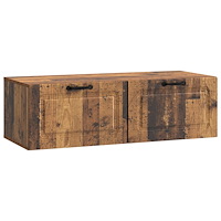 vidaXL Väggmonterad TV-bänk Väggmonterad Gammalt trä 98 x 41 x 30 cm
