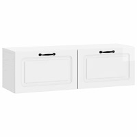vidaXL Väggmonterad TV-bänk Väggmonterad Vit högglans 98 x 31 x 30 cm