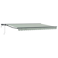 vidaXL Manuell markisram med LED-lampor Grön, Vit, Antracit 4 × 3,5 m