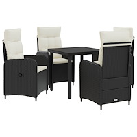 vidaXL Soffbord Set med kudde med kudde 5 pcs Svart och krämvit