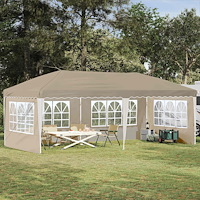 vidaXL Pop-up Partytält 575 x 289 x 245 cm Gräddvit