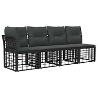 vidaXL 4-sits trädgårdsoffa med vänster arm 4 pcs 4-Antal sittplatser