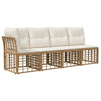vidaXL 4-sits trädgårdsoffa med vänster arm 4 pcs 4-Antal sittplatser
