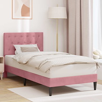 vidaXL Sängram med huvudgavel Rosa 80 x 200 cm Sammet