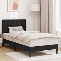 vidaXL Sängram med huvudgavel Svart 100 x 200 cm Sammet