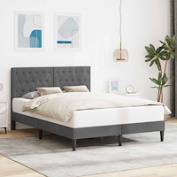 vidaXL Sängram med huvudgavel Mörkgrå 160 x 200 cm Sammet