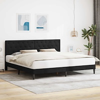 vidaXL Sängram med huvudgavel Svart 180 x 200 cm Sammet