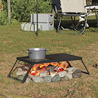 vidaXL Vikbar Campinggrill Svart 31,5 x 26,5 x 4 cm Legerat stål