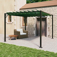 vidaXL Gazebo med louvred tak Grön 3 x 3 x 2,14 m Duk och Aluminium