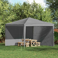 vidaXL Partytältvägg 2 pcs Ljusgrå 400 x 195 cm PE och stål