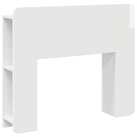 vidaXL Sänggavelsskåp med lagring Vit högglans Konstruerat trä